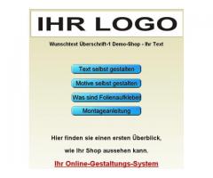 ONLINE FOLIEN-AUFKLEBER GESTALTUNGS SYSTEM - WEBSHOP